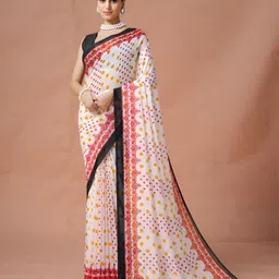 Garden Vareli Polka Dot Printed Pure Georgette Saree With Blouse-picture-2