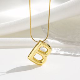 DressBerry Gold-Plated Stainless Steel Anti-Tarnish B Alphabet Letter Pendant & Chain-22