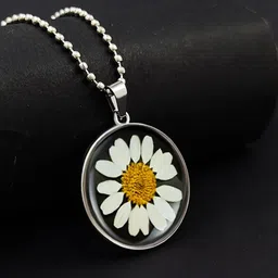 Saizen Unisex Stainless Steel Silver-Plated Circular Pendants With Chains-image-84