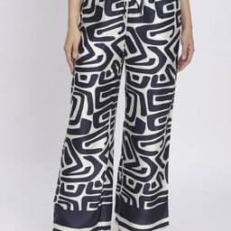 R&B Women Abstract Printed Relaxed Fit Mid-Rise Parallel Trouser-image-35