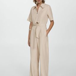 MANGO Basic Jumpsuit with Waist Belt-8