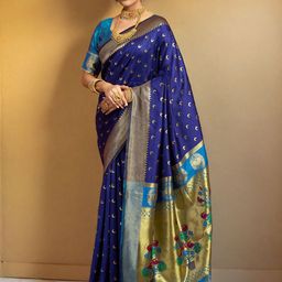 KALINI Ethnic Motifs Woven Design Zari Paithani Saree-image-28