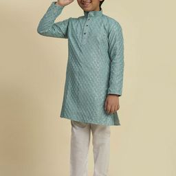 Pro-Ethic STYLE DEVELOPER Boys Paisley Embroidered Regular Pure Cotton Kurta with Pyjamas-52