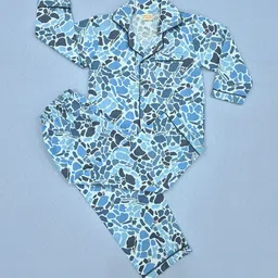 Freesia Array Kids Camouflage Printed Pure Cotton Shirt & Pyjamas Night suit-16