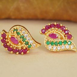 DIVASTRI Women Brass Studs Earrings-11