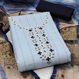 HERE&NOW Embellished Unstitched Dress Material-image-32