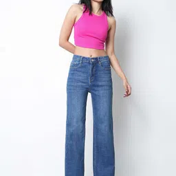 ZUYA Women Straight Fit High-Rise Stretchable Jeans-picture-30