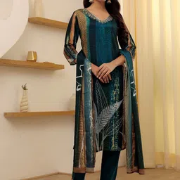 CANIZZARO Women Ethnic Motifs Printed Kurta with Trousers & Dupatta-picture-9