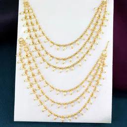 PRIVIU Gold-Plated 3-Layered Pearls Beaded Contemporary Ear Cuff-31