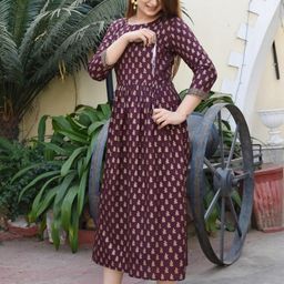 Saanvi Collection Women Floral Floral Printed Maternity Anarkali Kurta-image-31