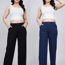 NUCOUTHS Women Pack Of 2 Original Mid-Rise Trousers-picture-43