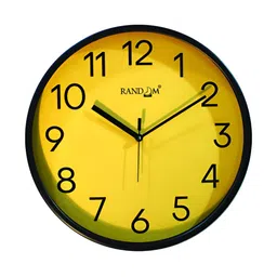 RANDOM Black & Yellow Round Contemporary Wall Clock-27