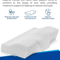 HOSPIKART White Set of 2 Memory Foam Filled Polyester Breathable Sleep Pillow image 2