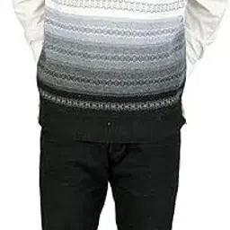 Men Self Design V Neck Black Sweater-image-38
