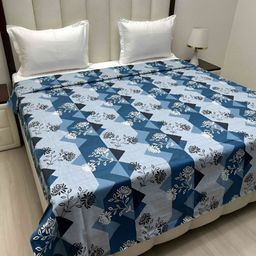 Pure Decor Blue & White Printed 260 TC Pure Cotton King Size Duvet Cover-picture-36