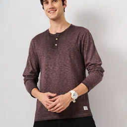 Genoa Men Tie and Dye Dyed Henley Neck Slim Fit T-shirt-image-41