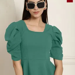 Metronaut Women Pack Of 2 Puff Sleeve Peplum Top-picture-25