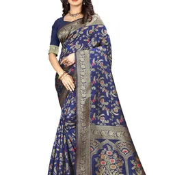 AMK FASHION Ethnic Motifs Woven Design Zari Kanjeevaram Saree-46