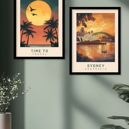 Kotart Black & Orange 2 Piece Wood Abstract Wall Paintings-picture-38