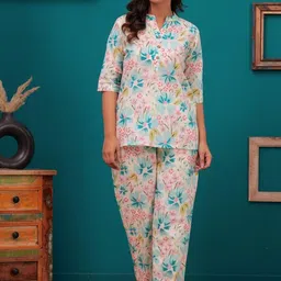 FASHION CLOUD Women Floral Printed Pure Cotton Night suit-picture-20