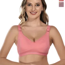 Viral Girl Pack Of 2 Full Coverage Non Padded Seamless Cotton Minimizer Bra-11