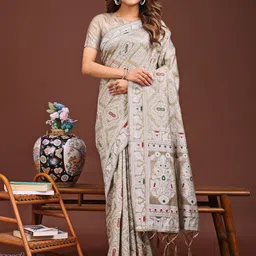 Panzora Ethnic Motifs Woven Design Ikat Saree-picture-16