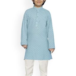 SG YUVRAJ Boys Embroidered Regular Sequinned Kurta with Pyjamas-5