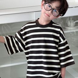 LULU & SKY Boys Striped Organic Cotton Pockets T-shirt-image-44