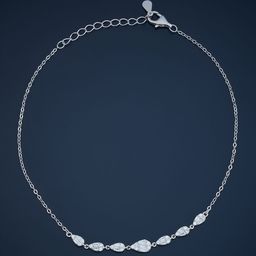 Kushal's Fashion Jewellery Rhodium-Plated Artificial Stones Anklet-picture-35