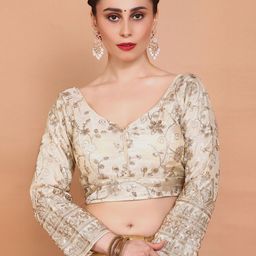 SALWAR STUDIO Embroidered Sweetheart Neck Saree Blouse-39