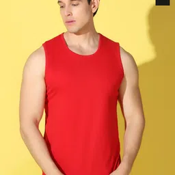 WOOSTRO 2-Pcs Odour-Free Combed Cotton Innerwear Vests VWS26(PLAIN RED)(ENJOY BLACK)-picture-27