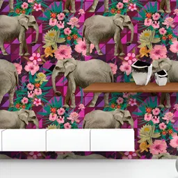 ArtzFolio Printed UV-Resistant Anti-Bacterial Elephant Pattern Peel & Stick Wallpaper-image-37