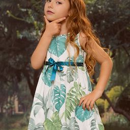 LULU & SKY Tropical Print A-Line Dress-picture-21