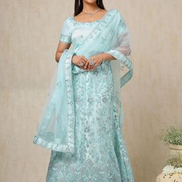 Soch Embellished Sequinned Unstitched Lehenga & Blouse With Dupatta-image-8