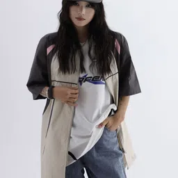 StyleCast Men Original Oversized Fit Colourblocked Collarless Casual Shirt-image-2