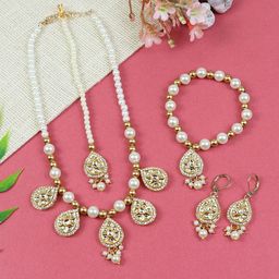 Asthetika Kids Kundan Stone Jewellery Set-48
