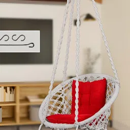 Swingzy White Hammock Hanging Swing With Cushion-19