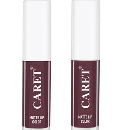 CARET ORGANIC Set Of 2 Super-Pigmented Liquid Matte Lipsticks - 2 ml Each - Maroon 7-57