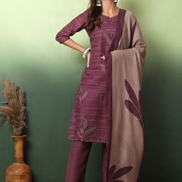 Anouk Women Ethnic Motifs Printed Regular Kurta with Trousers & With Dupatta-7