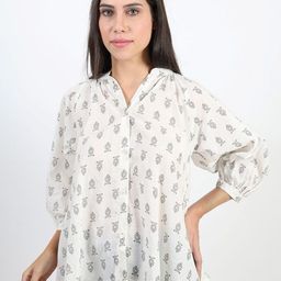 Art Avenue Women Ethnic Motifs Printed Cotton Shirt Style Top-image-1
