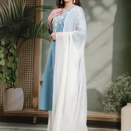 Nayam By Lakshita Women Floral Embroidered Kurta with Palazzo & Dupatta-picture-40