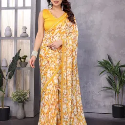 Nirmohi Fashion Floral Printed Pure Georgette Saree-image-44