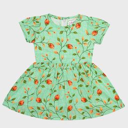 ME N MY Girls Ethnic Motifs Printed Cotton Fit & Flare Dress-28