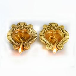 The Spiritual Living Set Of 2 Textured Swastik Diya-image-113