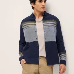 THE BEAR HOUSE Men Slim Fit Striped Casual Shirt-image-61