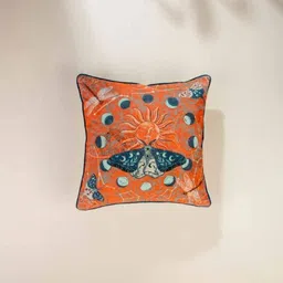 FREEDOM TREE Orange & Blue Abstract Square Cushion Covers-28