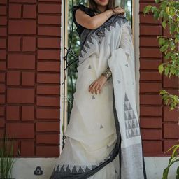 Mitera Woven Design Silk Blend Banarasi Saree-image-76