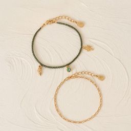 Accessorize Set Of 2 Crystals Studded Charm Anklet-picture-49