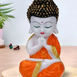 Aura White Buddha Figurine Showpiece-49