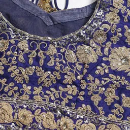 FABPIXEL Embroidered Sequinned Semi-Stitched Lehenga & Unstitched Blouse With Dupatta image 2